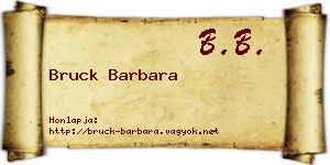 Bruck Barbara névjegykártya